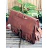 Handmade Men's Leather Laptop Messenger Briefcase Messenger Brown Bag  ( Free Gift Pocket Handle Bag Size - 11 X 9 X 3 In  / Diary Size - 7 X 5 In )