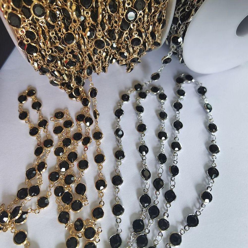 Shiny Necklace Chain Crystal Beads Beaded Making 1Meter Crystal Beads Chains