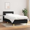 3140507 vidaXL Bed with Box Spring and Mattress Black 90x200 Cm Fabric