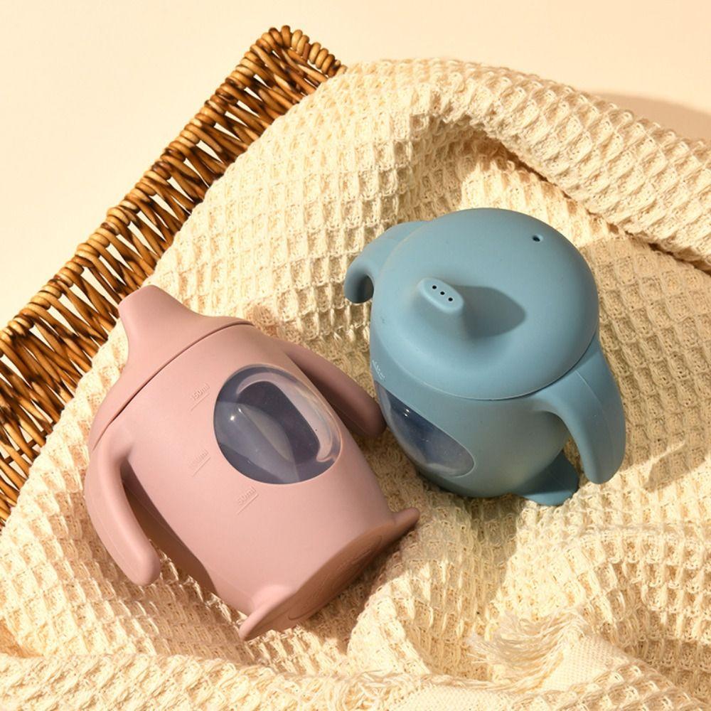 Silicone Baby Silicone Sippy Cup Learning Cup Transparent Cups Fashion Cartoon Water Bottle Baby