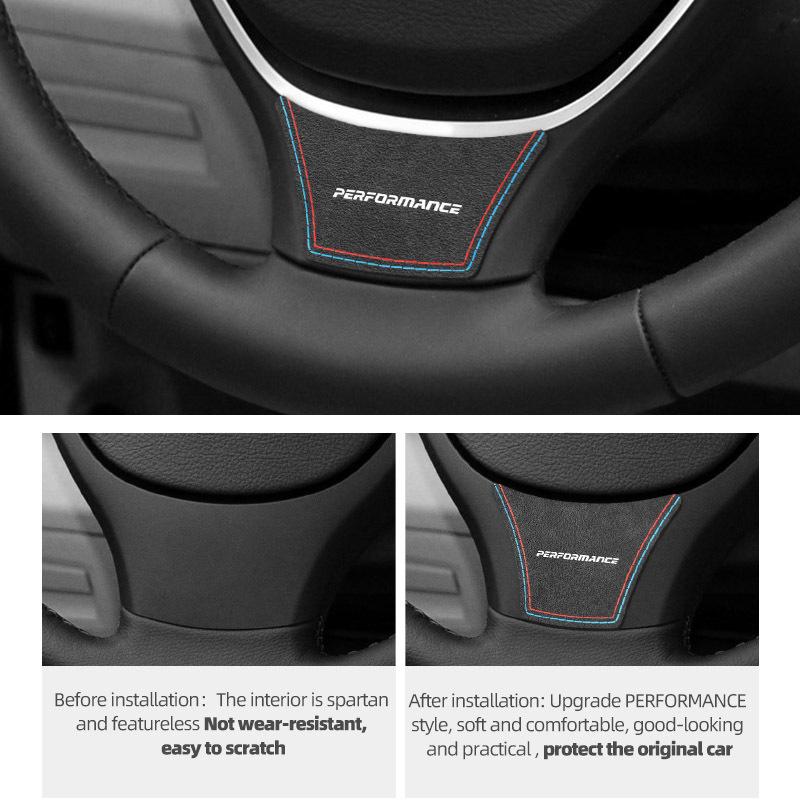 For BMW F10 F07 F01 F02 Series 7 5 GT Made of Alcantara Car Interior Tuning Steering Wheel Panel Stickers Trims Accessories