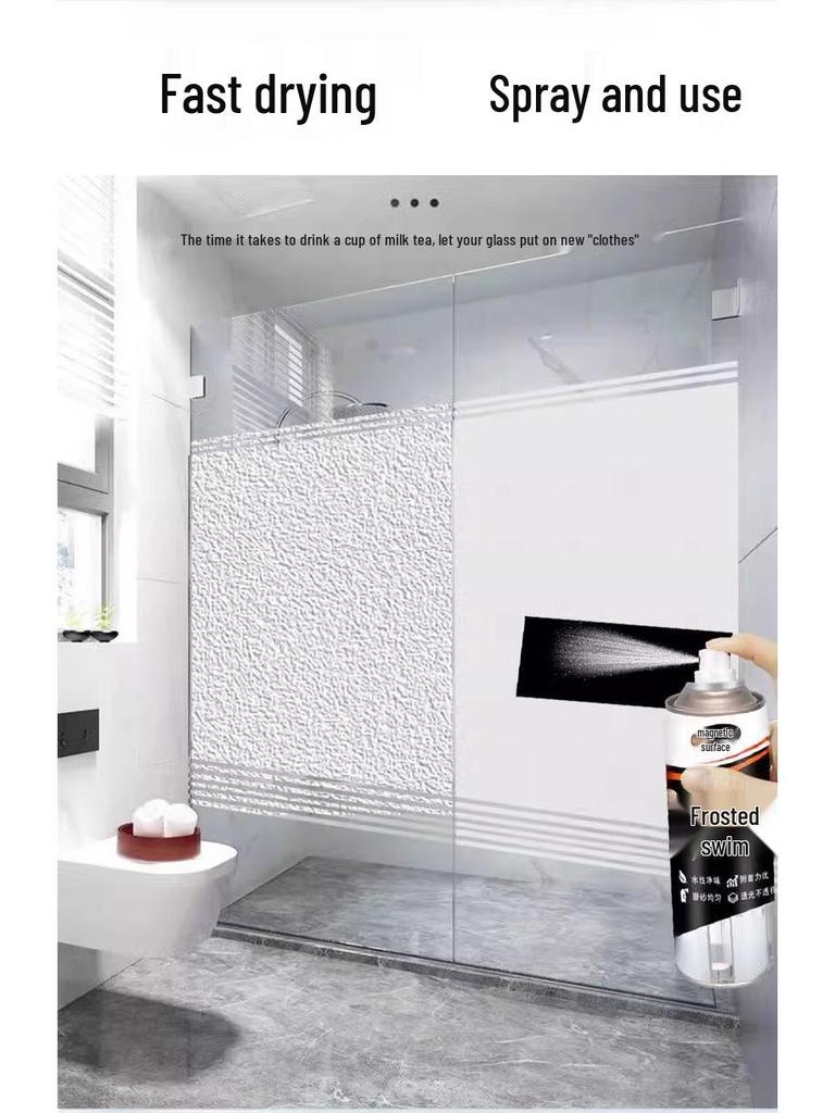 Anti-Peep Frosted Glass Film - Light Blocking, Heat Insulating Privacy Screen for Bathrooms