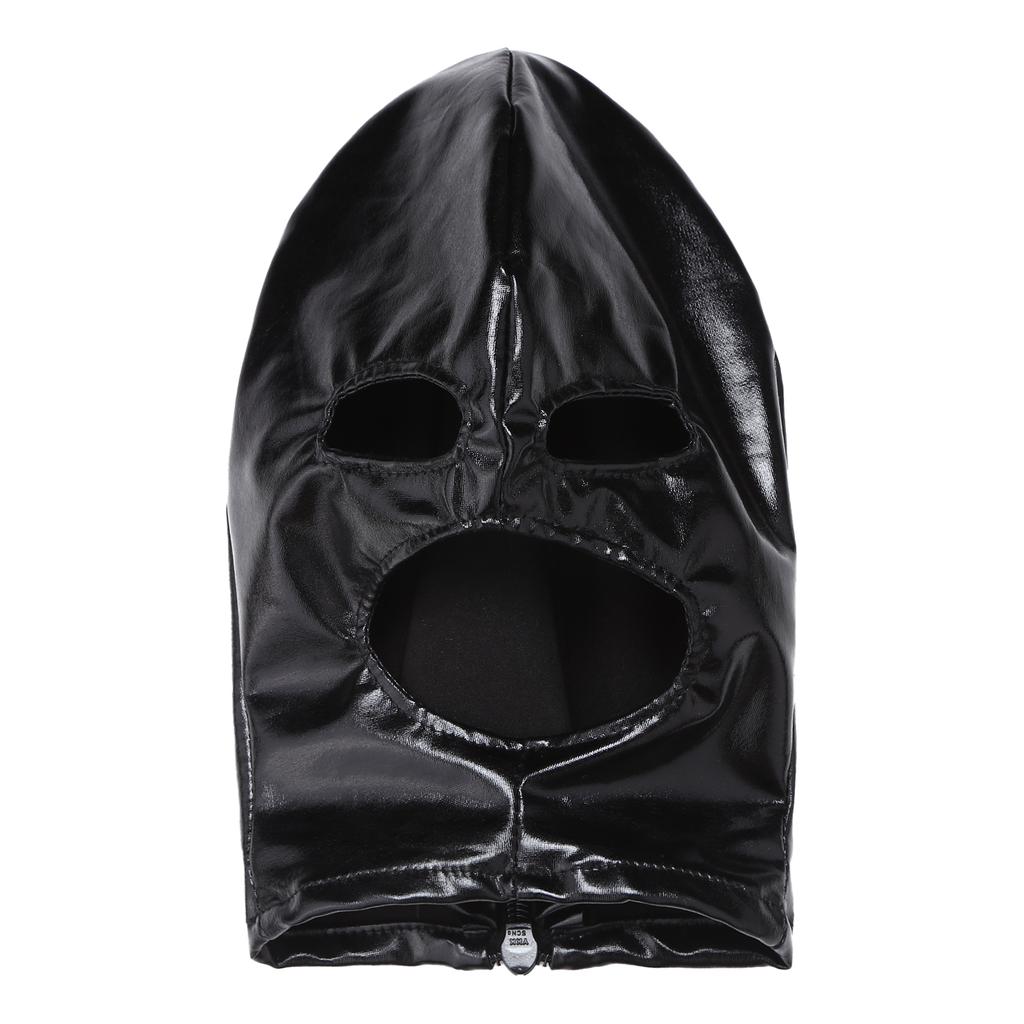 Латексная маска для лица, женская и мужская унисекс, с открытым ртом и глазами, маска для лица, маска с капюшоном, сексуальный костюм для косплея, ролевых игр