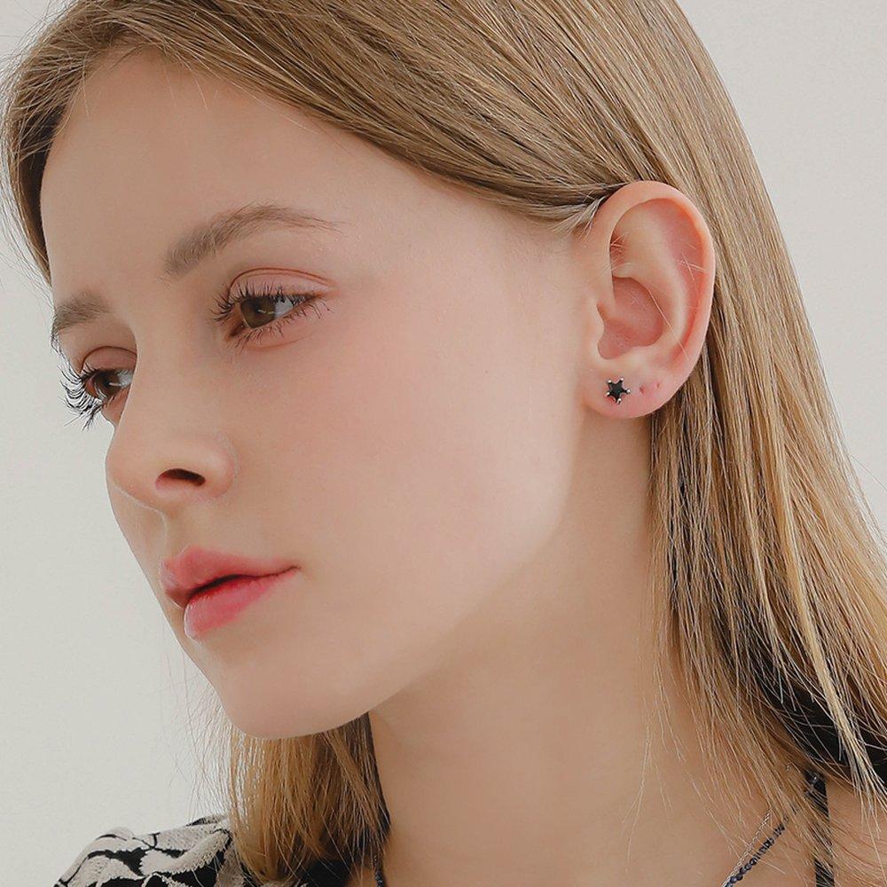 J.Lauren Star-Shaped Cubic Silver Earrings M03723