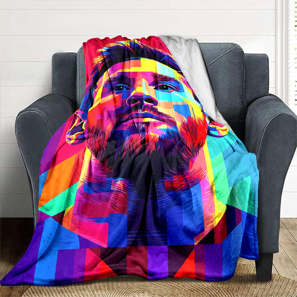 Messi's Golden Legacy Blanket Warmthful Decor Suitable for Bedding Couch Seaside Four Seasons Universal Modern Style