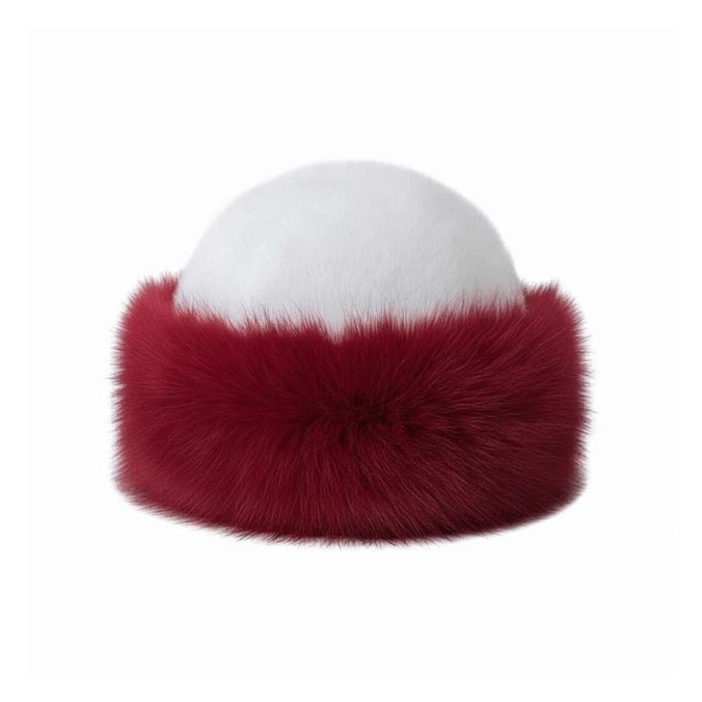 Thick Plush Fluffy Trapper Cap Round Top Plush Bucket Hats Christmas Fur Hat Ladies
