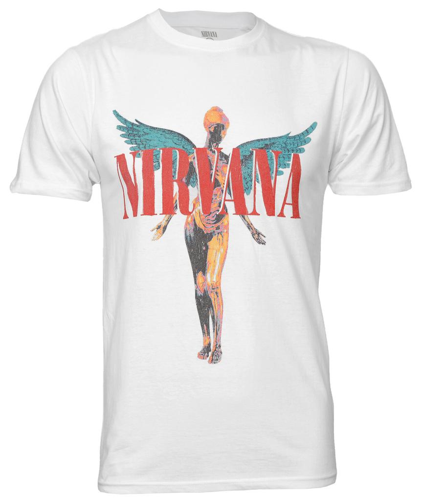 Футболка Nirvana In Utero Ангельский логотип альбома Курт Кобейн Белая