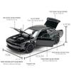 Игрушечная машинка Dodge Challenger Hellcat STR Red Eyes в масштабе 1/32, литые автомобили, декоративные модели машин с оттяжкой, со звуком и светом