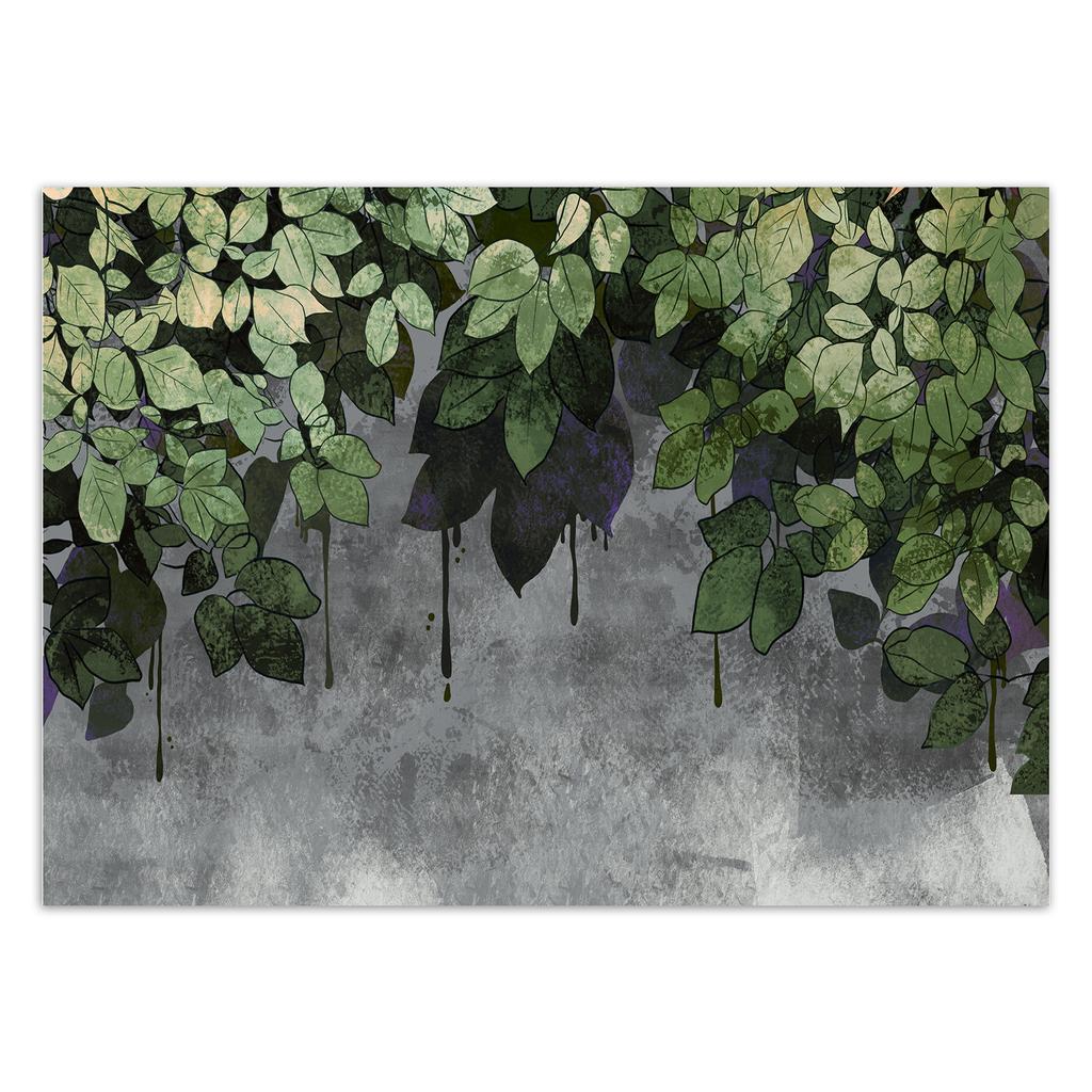 Wallpaper Leaves on concrete background