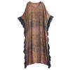 Johnature Woman Autumn Fashion Vintage Retro Loose Casual Dress Chinese Style Splice Half Sleeve V-Neck Dress