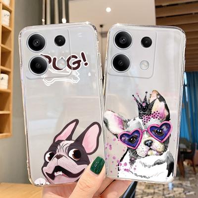 Мягкий силиконовый прозрачный чехол с забавным рисунком животных для Xiaomi Redmi Note 13 Pro Poco C65 Samsung A55 A35 M35 S24 iPhone Camera Защитный противоударный чехол