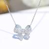 New Fashion Elegant Silver Plated Bow Knot Diamond Pendant Neckalce Engagement Clavicle