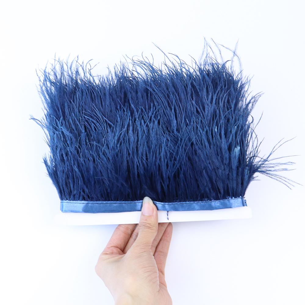 Dyed Ostrich Feather Trim Ribbon Fringe 6-8Cm Wedding Decoration Fluffy Feathers Dress Sewing Clothing 1/5/10Meter Plume Decor