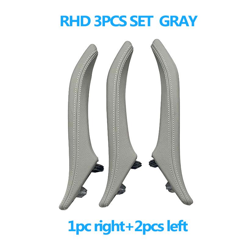 3 шт. внутренние ручки для 3 пассажирских дверей с кожаной ручкой в ​​сборе для BMW 5 серии F10 F11 520i 523i 525i 528i