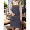 1 шт. Унисекс Регулируемый фартук с карманами, Полиэстер 100% Не тянущийся, Обычная посадка, Без рукавов, Н-образный подол, Тканый для приготовления пищи, выпечки, работников ресторана