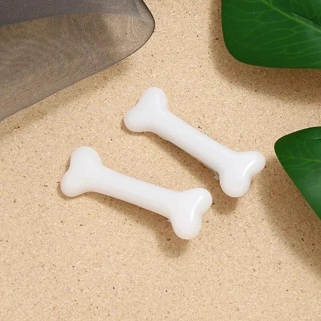 4 шт. Милая заколка для волос в форме собачьей косточки, Модный головной убор, который носят сбоку, Универсальный и декоративный аксессуар для волос-чудо