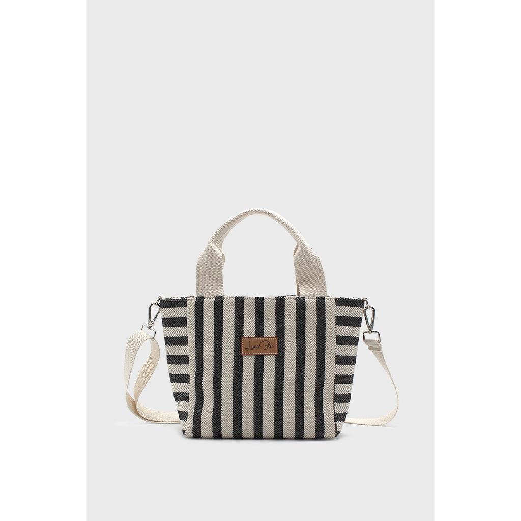 Women's Striped Mini Linen Tote Bag