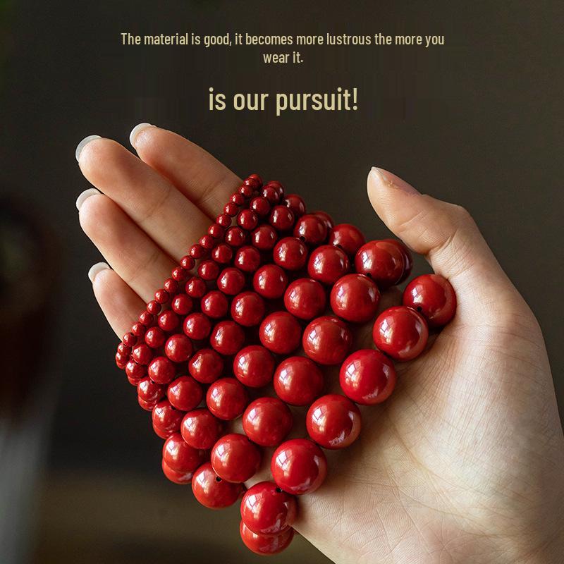 Настоящий натуральный киноварный браслет Ваньшань - Дизайн с высоким содержанием красного и фиолетового для мужчин/женщин