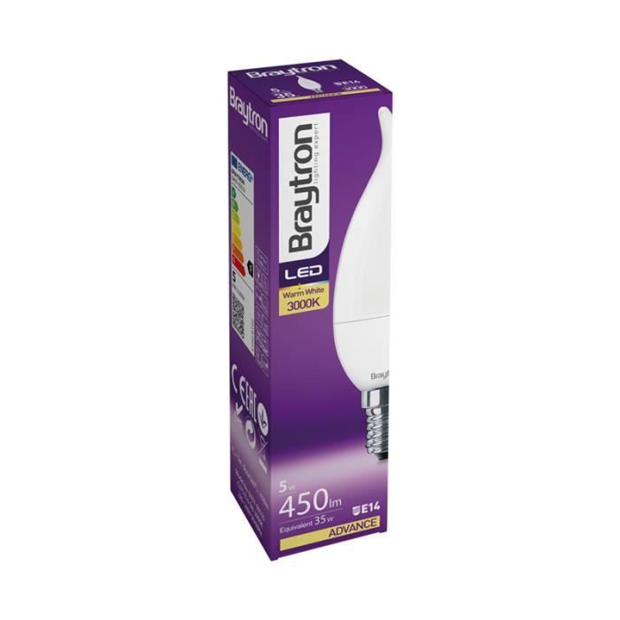 Ampoule LED bougie 5W (Eq.35W) E14 3000K