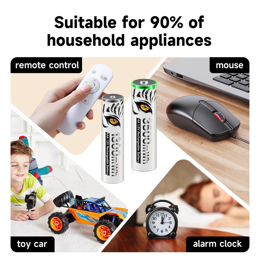 PALO 4-16PCS 1300mWh 1.5V AAA Li-ion Rechargeable Battery 1.5V Lithium AAA Batteries With 8 Slots LCD USB 1.5V AA AAA Fast Charger