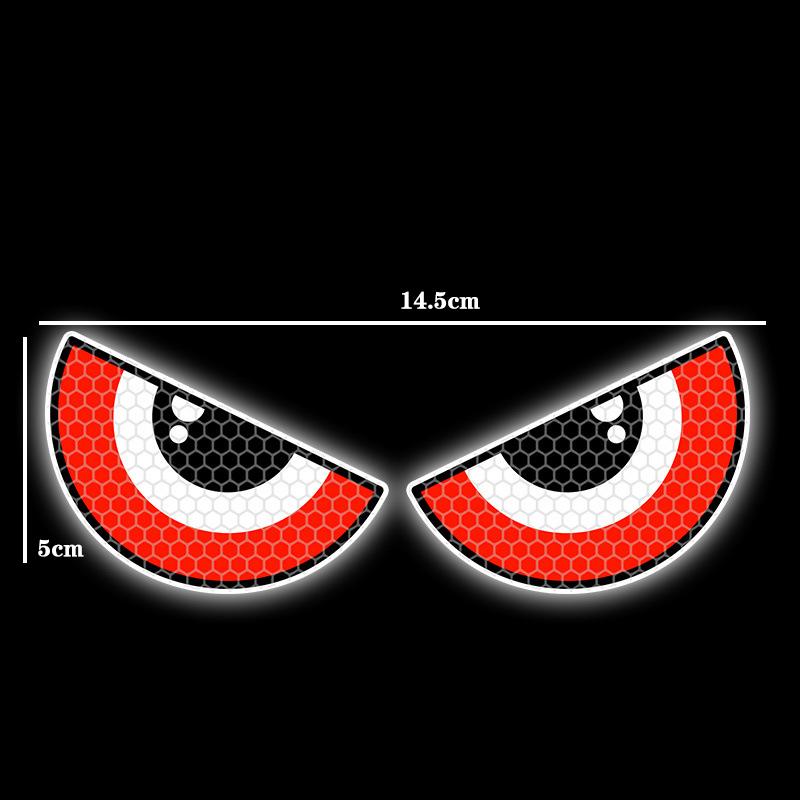 Ухмыляющиеся глаза светоотражающие наклейки для мотоциклов, предупреждающие о безопасности, декор для мотоцикла, скутера, лобового стекла, шлема, заднего кофра, наклейки, аксессуары