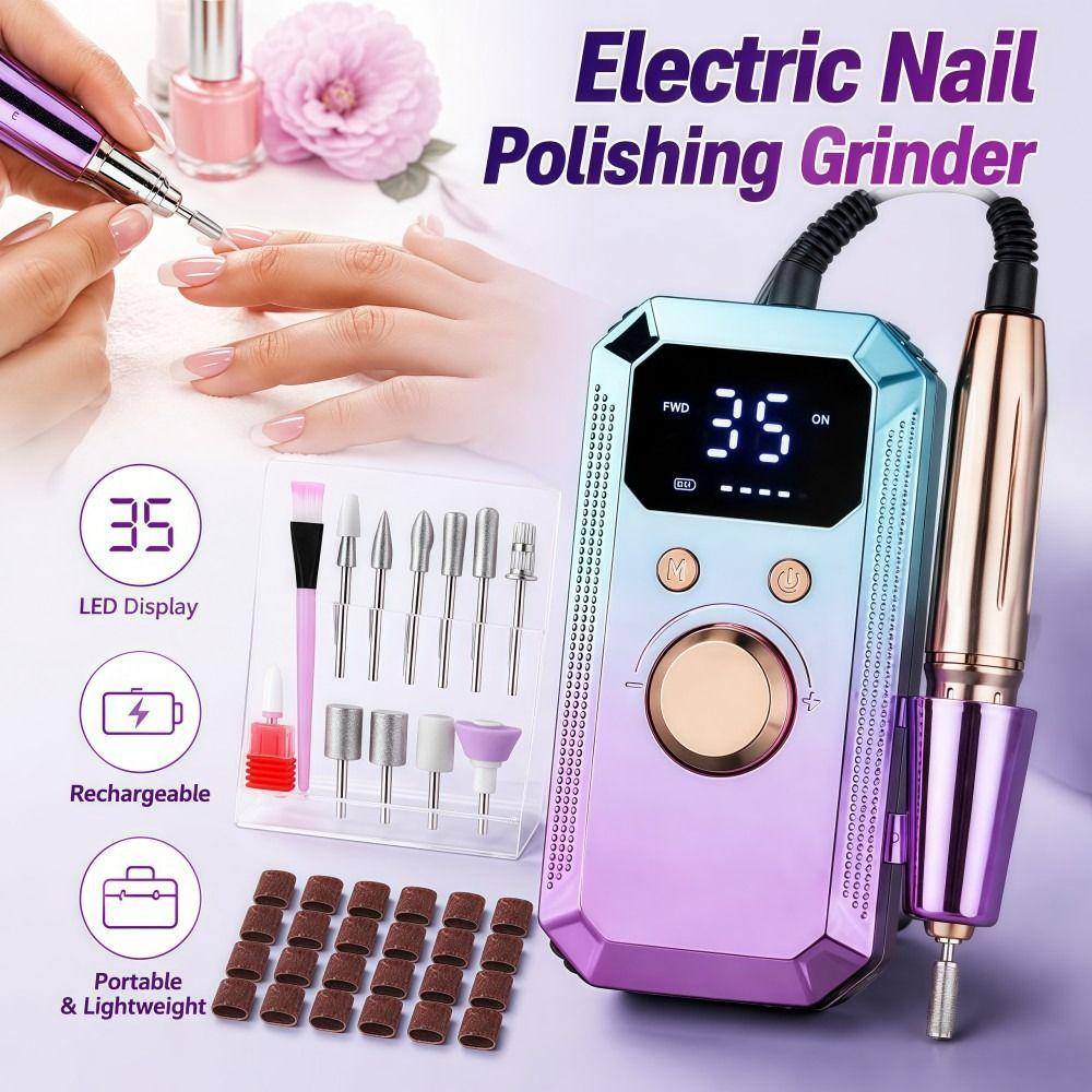 32 Speeds Electric Nail File LED Display Nail Grinder Electric Nail Polishing Grinder Nail Tools