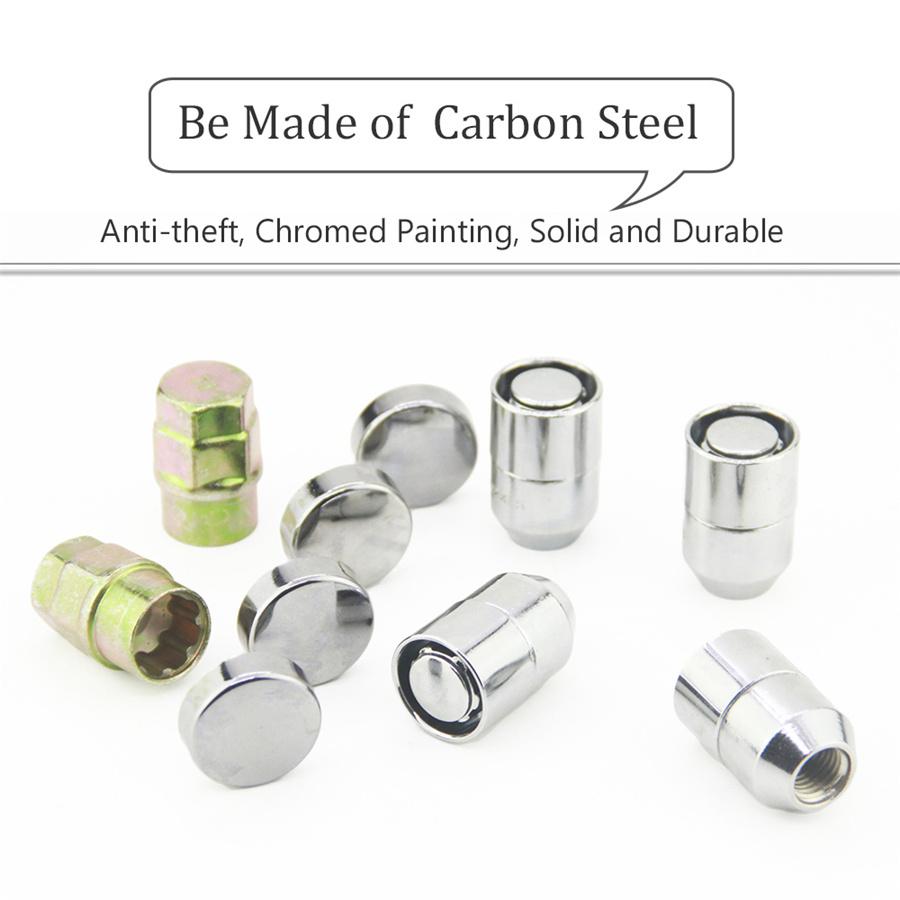 4 x гайки + 2 x ключа M12x1,50 мм Гайки-секретки для колес из углеродистой стали Защита от кражи