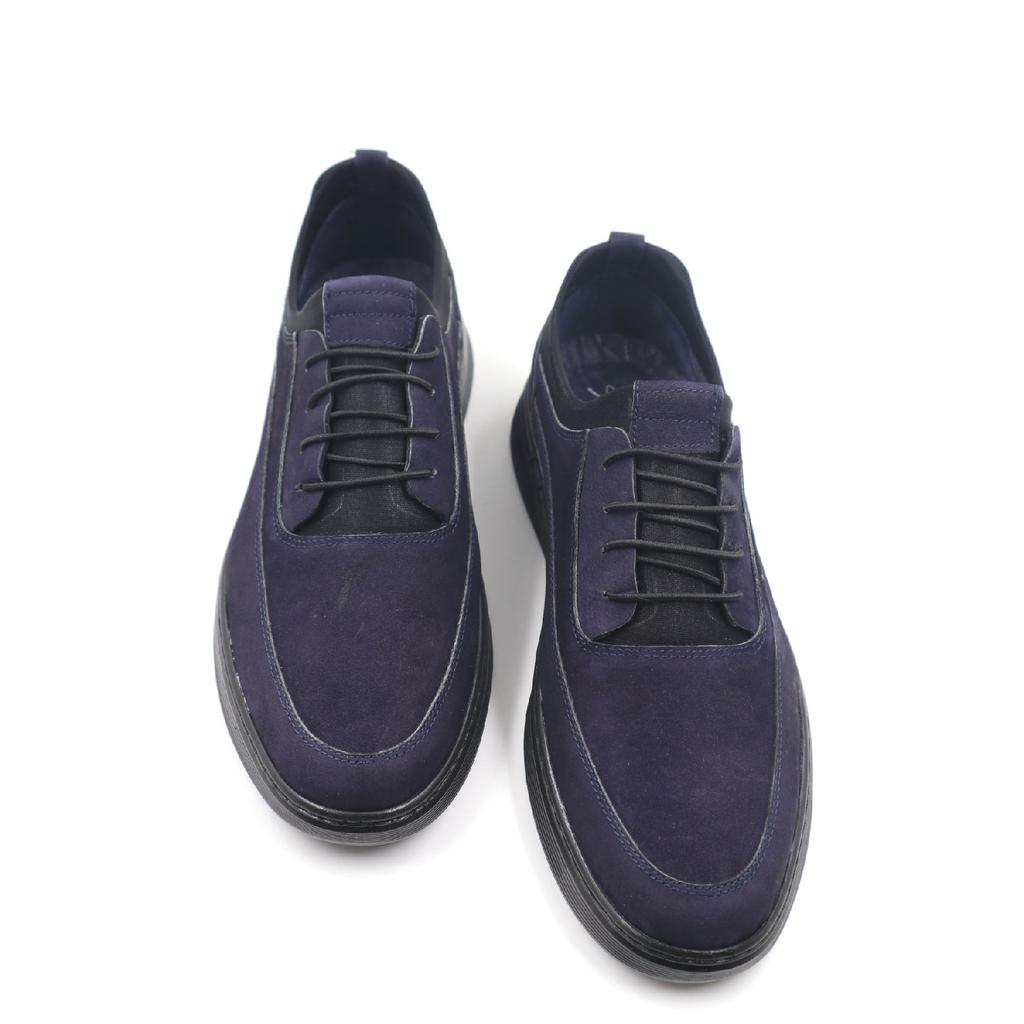 Мужская ультраудобная и легкая повседневная обувь из натурального нубука черного цвета