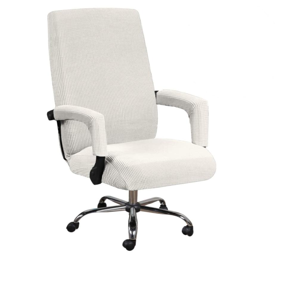 Office Chair Cover+Arm Cover Computer Seat Cover Stretch Rotating Chair Slipcover with Elastic Bottom Chair Protector for Rotating Boss Chair