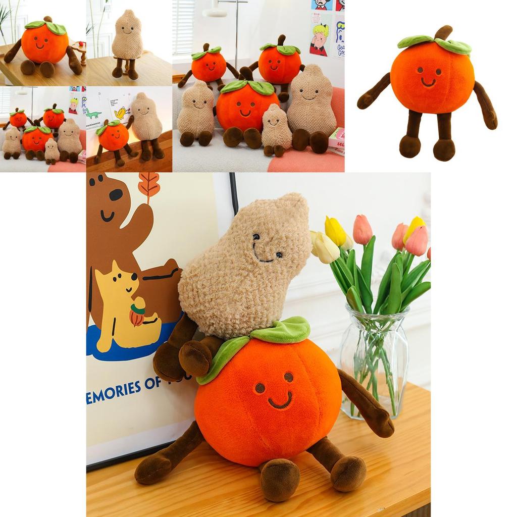 Novelty Plush Pillow With Persimmon And Peanut Animal Designs For Kids And Collectors