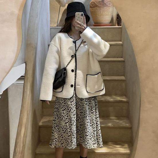 Женское осенне-зимнее пальто, однобортное, однотонное, свободные накладные карманы, термостойкий кардиган с длинными рукавами, повседневная куртка