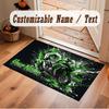 Motorcycle Biker Theme Soft Crystal Velvet Rug Custom Name & Text Print Non Slip Floor Rug for Bedroom Living Room