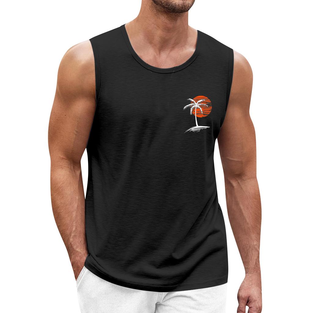 Мужская летняя пляжная майка для серфинга, большой размер, повседневный дышащий топ без рукавов, свободная майка с принтом, мужская рубашка