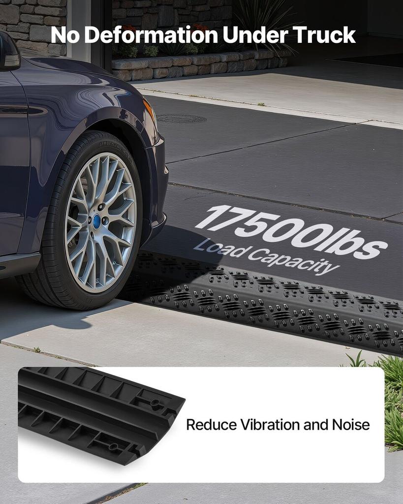 Drop Over Cable Cover, 7,938 kg/Axle Load Capacity, Heavy Duty Cable Hose Protector Ramp, Floor Cord Cover, for High Walking Traffic Areas, Indoor,