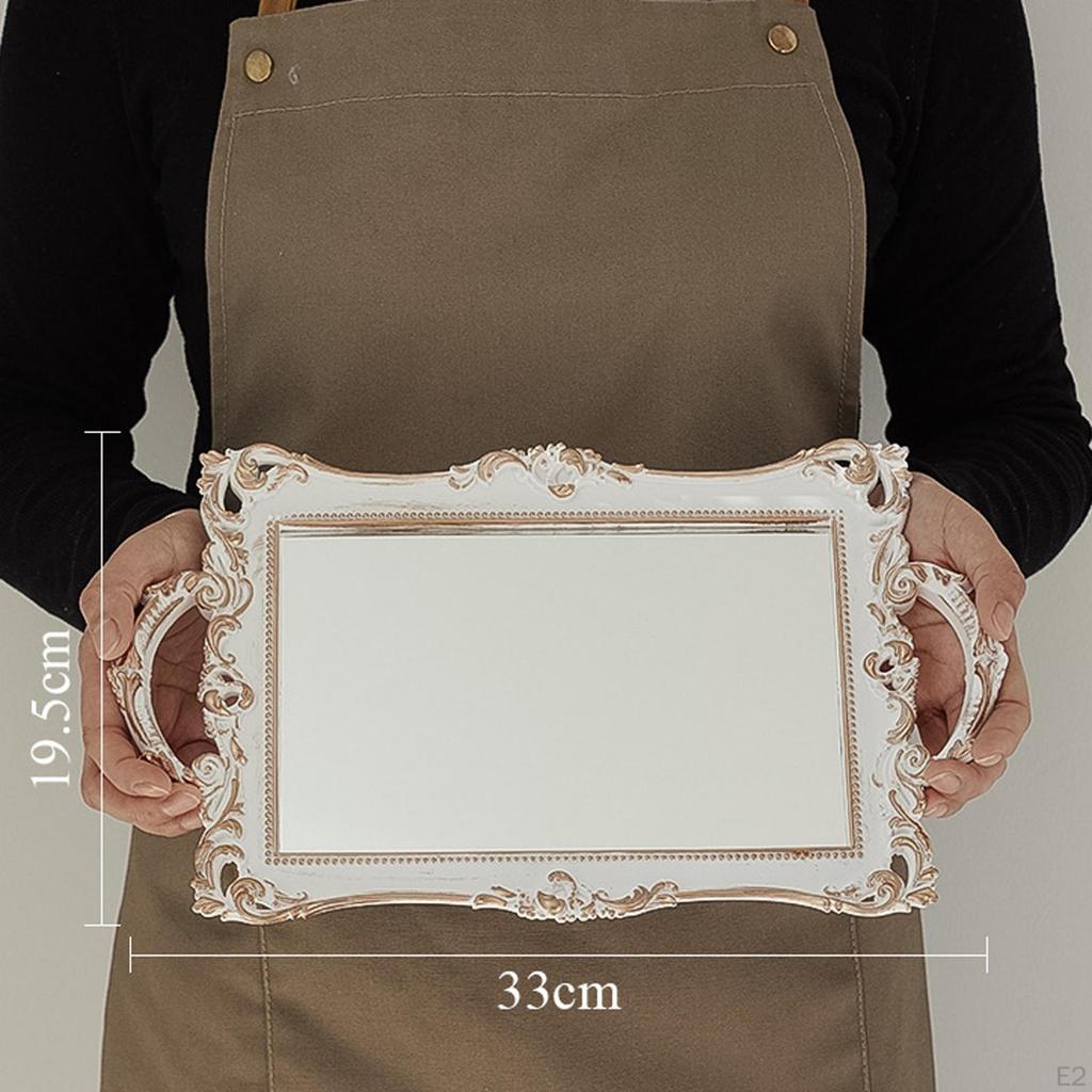 Декоративный сервировочный поднос, зеркальный лоток-органайзер для ювелирных изделий, туалетные лотки для