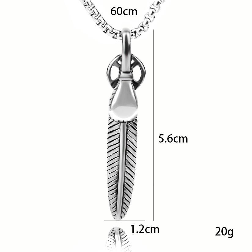 Японские ювелирные изделия из титановой стали, ожерелье с перьями в стиле Харадзюку, персонализированное ожерелье с подвеской, аксессуары в виде цепочки для свитера.