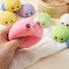 12Pcs Bubble Blowing Steamed Bun Cartoon Dumpling Sensory Toy with Steamer Pinch Fidget Toy Stress Relief
