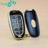 TPU Car Key Holder Case Cover For Hyundai Tucson Solaris Sonata Hybrid NEXO NX4 Santafe Dn8 7 Buttons 2020 2021 2022 Accessories