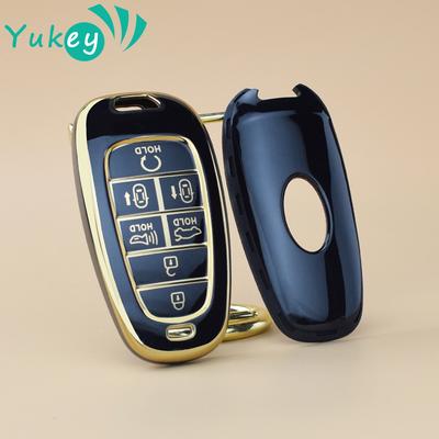 Чехол для автомобильного ключа из ТПУ для Hyundai Tucson Solaris Sonata Hybrid NEXO NX4 Santafe Dn8 7 кнопок 2020 2021 2022 Аксессуары