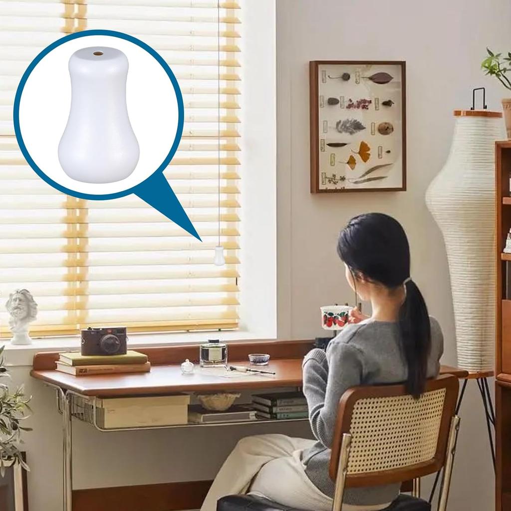20Pcs White Plastic Cord Tassel Blind Pull Cord Knobs Blind Cords Pull End Blinds Cords Replacement Parts for Curtain Craft Shades