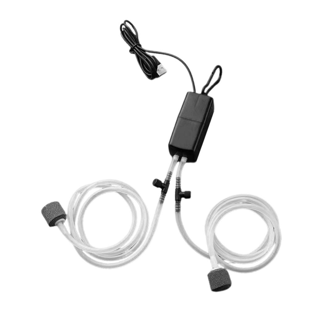 USB Рыбная Кислородный Насос Портативный Бесшумный Двойной Выход Кислород для Рыбалки Насос для Домашнего Аквариума