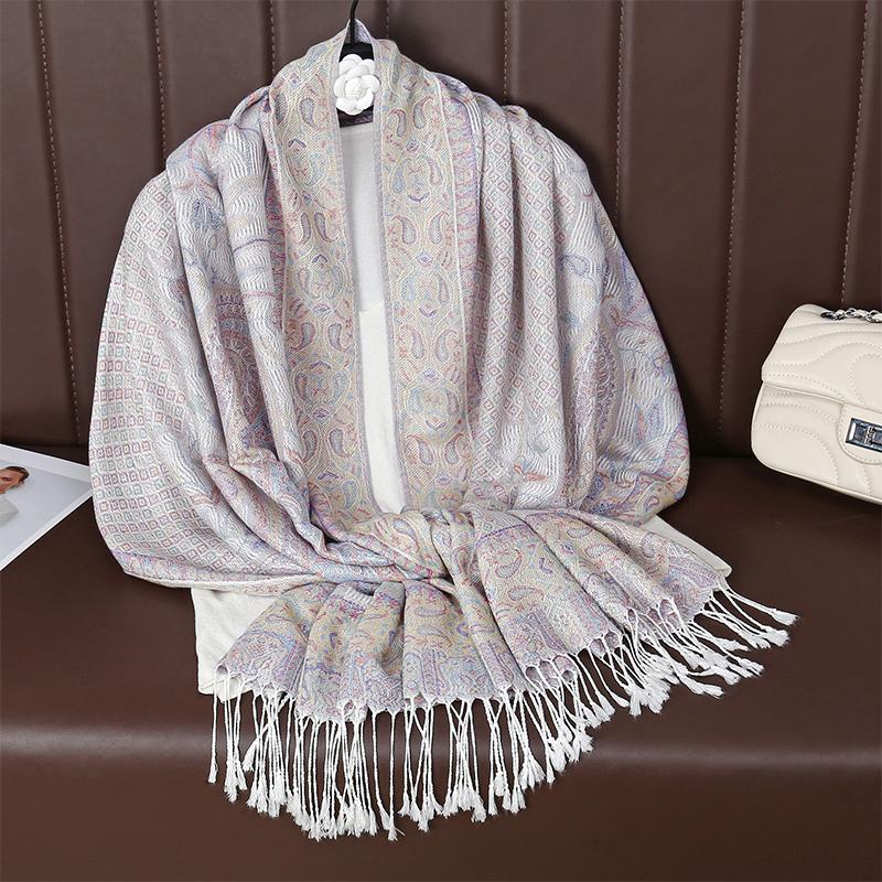 New 70x190CM Women Cotton Jacquard Scarf Big Shawl Fashion Elegant Lady Long Printing Decorate Scarves Sun Protection Bandana