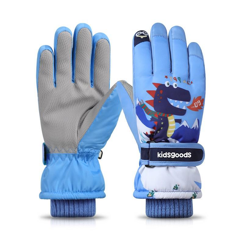 Kids' Waterproof Ski Gloves - Fleece Lined, Thickened Cotton for Winter Play