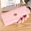 Women Lady Clutch Leather Plaid Hasp Wallet Long Length Card Holder Phone Bag Case Purse