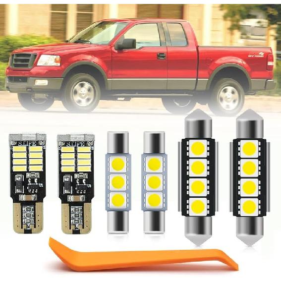 10Pcs Interior LED Lights Bulb Kit For Ford F150 F-150 1997 1998 1999 2000 2001 2002 2003 Map Dome License Plate Lights Super Bright 6000K White F150