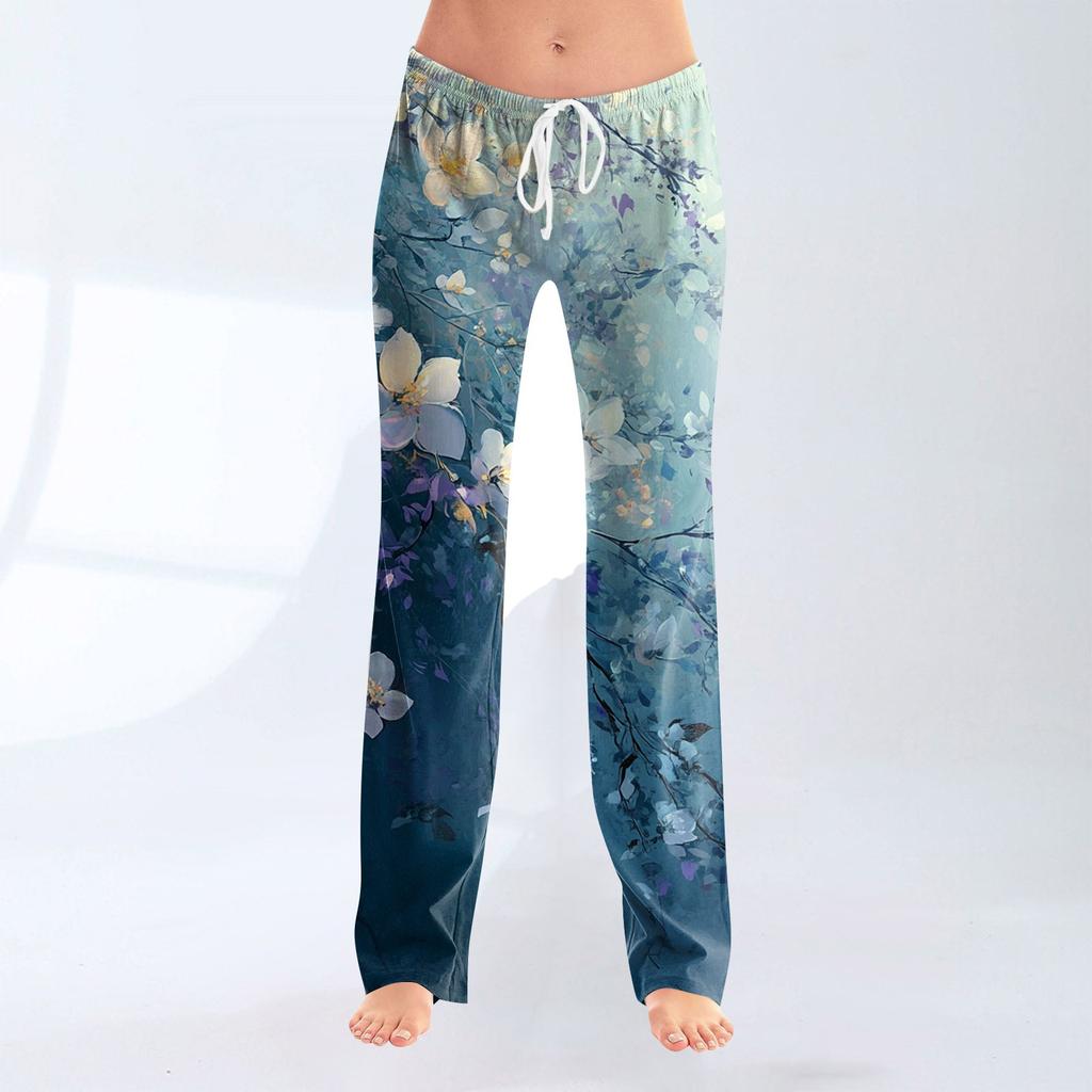 Женские модные свободные повседневные брюки с принтом банта