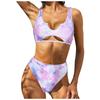 Women's Printing Padded Push Up 2 Piece Bikini Hollow Out Swimsuits Beachweart