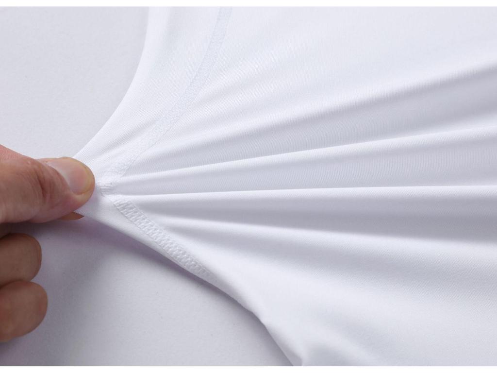 Мужская спортивная футболка с высоким воротом, суперэластичная - быстросохнущая, влагоотводящая, для бега и фитнеса осенью/зимой.