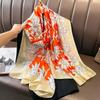 Fashion Print Large Shawl Wraps Silk Scarf Women Luxury Brand Satin Headband Hijab Bandana Turban Foulard Summer Beach Stoles