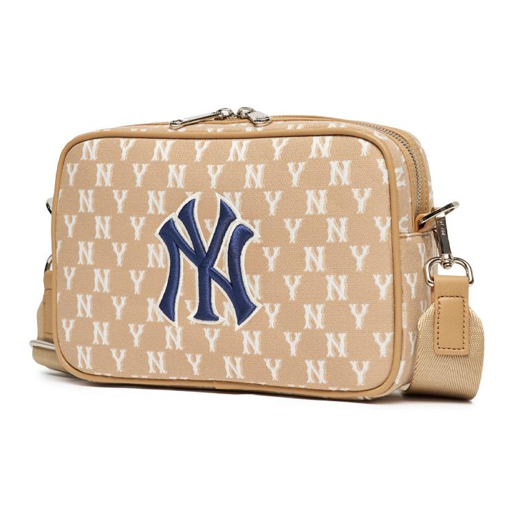 New MLB Monogram Collection Polyester Tofu Bag Combo Bag Camera Bag Shoulder Bag Unisex Khaki 3ACRM012N-50BGD